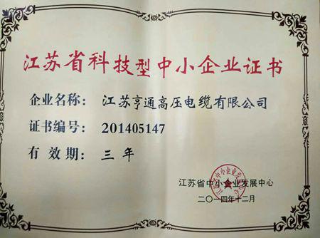 亨通高压获评“江苏省科技型中小企业”-电老虎网